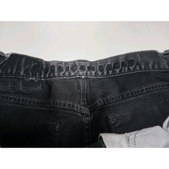 American Eagle Jeans Men 29x32 Black Slim Straight Stretch Dark Denim Pants - Picture 5 of 6